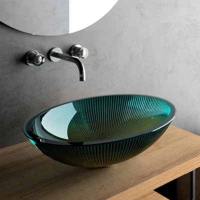 Lavabo de salle de bain ovale en cristal Lina