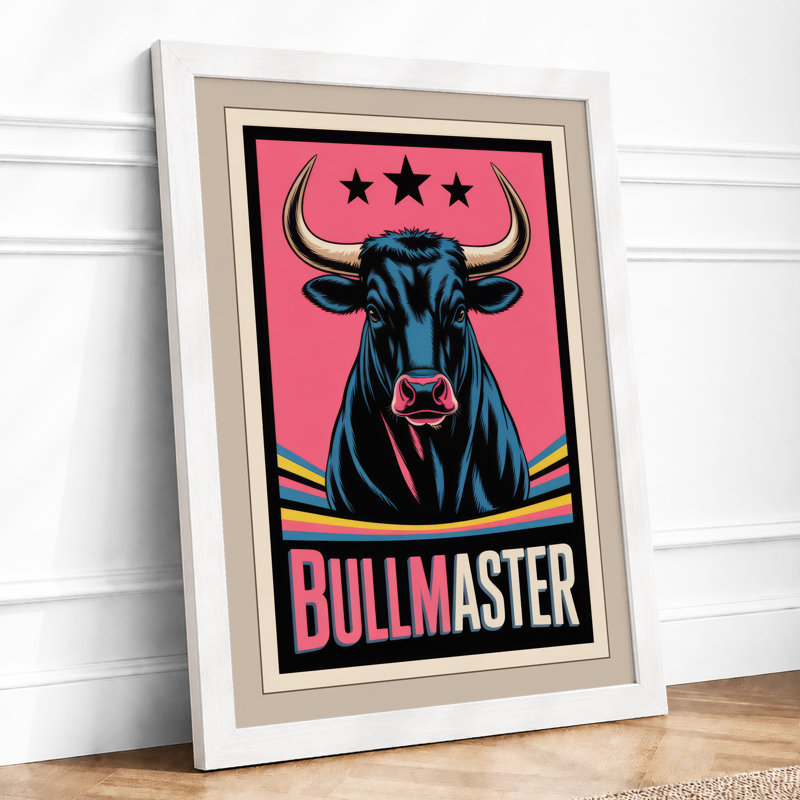 Bullmaster Poster Retro - Framed Print, A3 - 42.0 x 29.7 cm, White