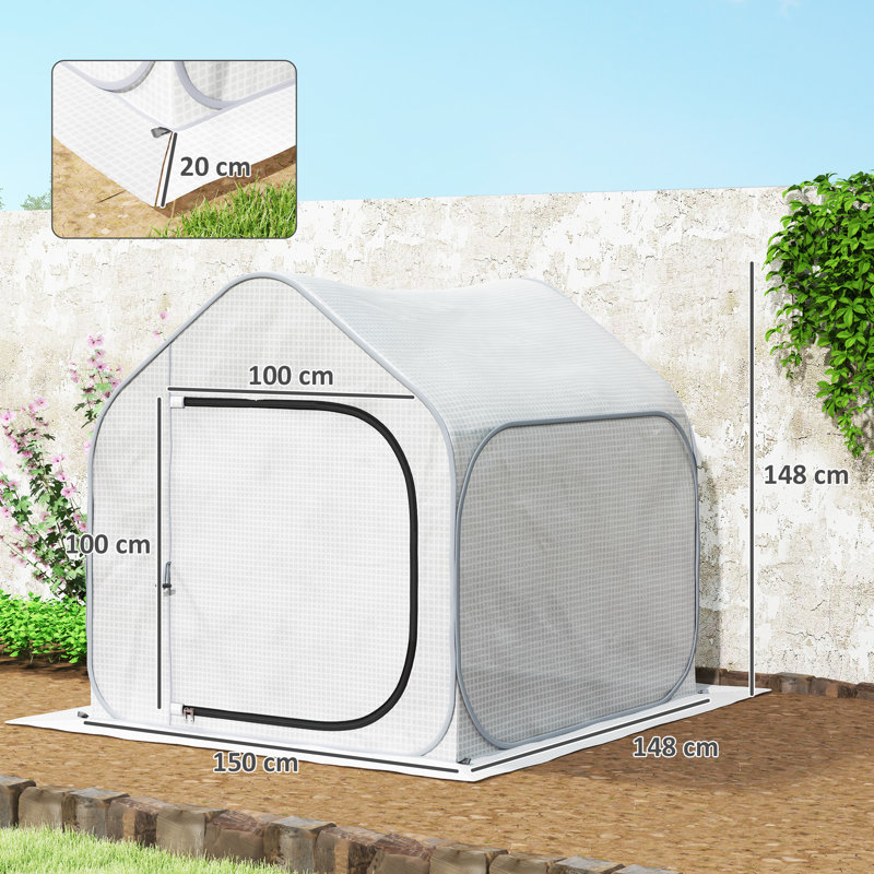 Breya Modern Pop-Up Greenhouse With Durable Steel Frame And 140gsm Plastic Cover