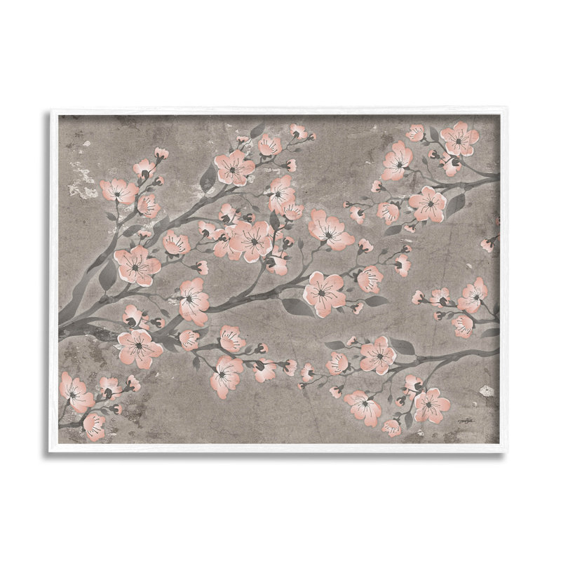 «Cherry Blossom», giclée par Diane Stimson, H 24 po x l 30 po x P 1,5 po, Giclée encadrée blanc bord de mer
