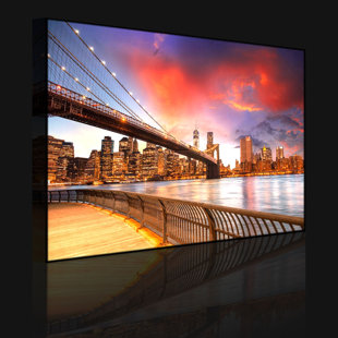Brooklyn Bridge Park New York by No - Wrapped Canvas Print