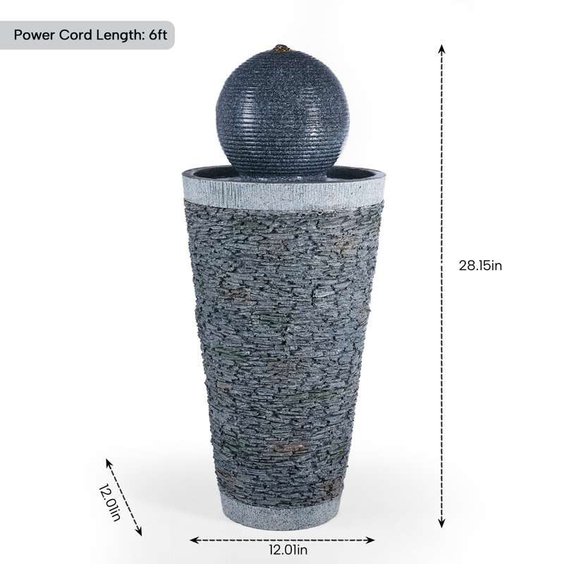 28.15"H Resin Modern LED Fountain
