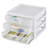 Sterilite Wide 3 Drawer Unit, Tabletop Storage Organizer for Desk, Counter at Home, Office, Bathroom