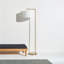 Montage Modern 60" Silver LED Floor Lamp with White Fabric Drum Shade, Bulb Included-183064411-266565200