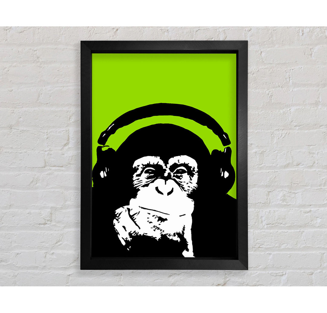 Monkey Dj Gerahmter Druck