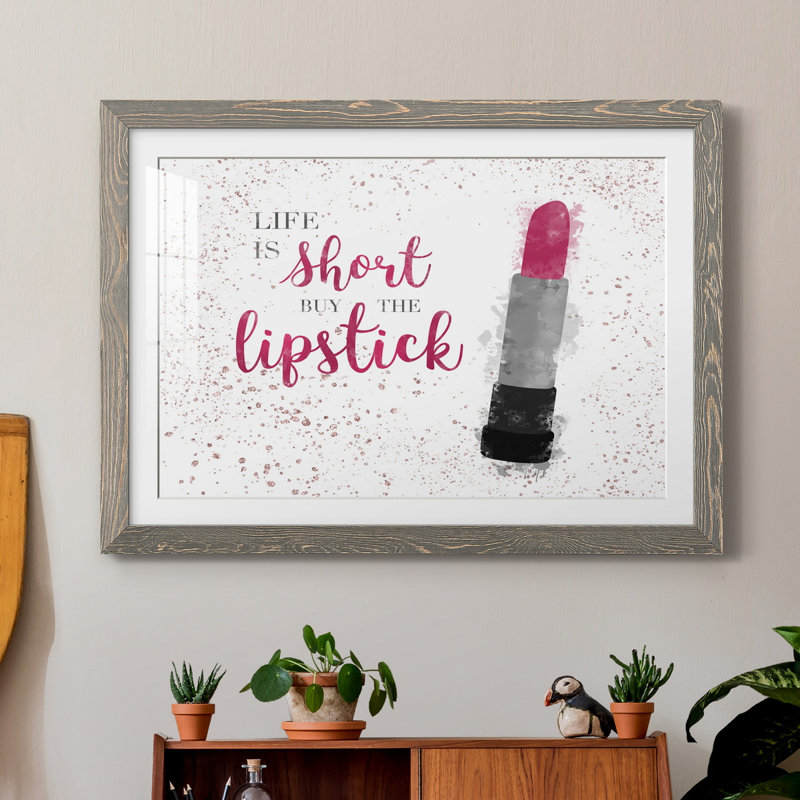 Achetez le cadre photo rouge à lèvres imprimé sur papier, H 31,5 po x l 23,5 po x P 1,5 po, Papier avec cadre gris