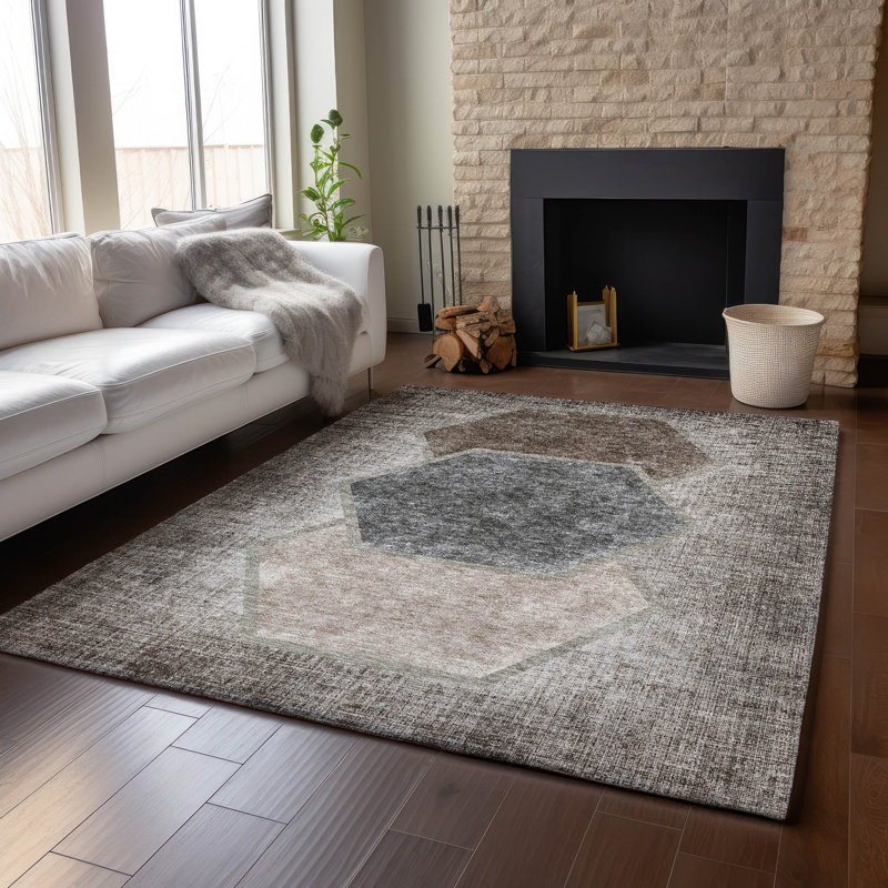 Tapis de qualité supérieure lavable à la machine Prisco Fudge, Rectangle 10 pi x 14 pi