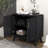 Mid Century Modern Fluted Sideboard Cabinet With Adjustable Shelves & Solid Wood Legs-1025937716