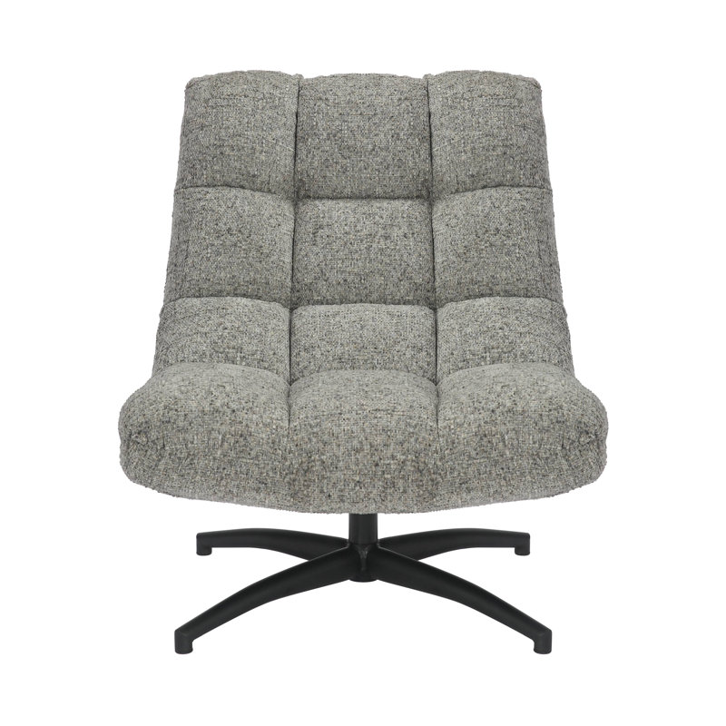 Birkes Upholstered Swivel Accent Chair, Grey