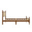 Structure de lit grand en bois avec tête et pied de lit en rotin-14743156