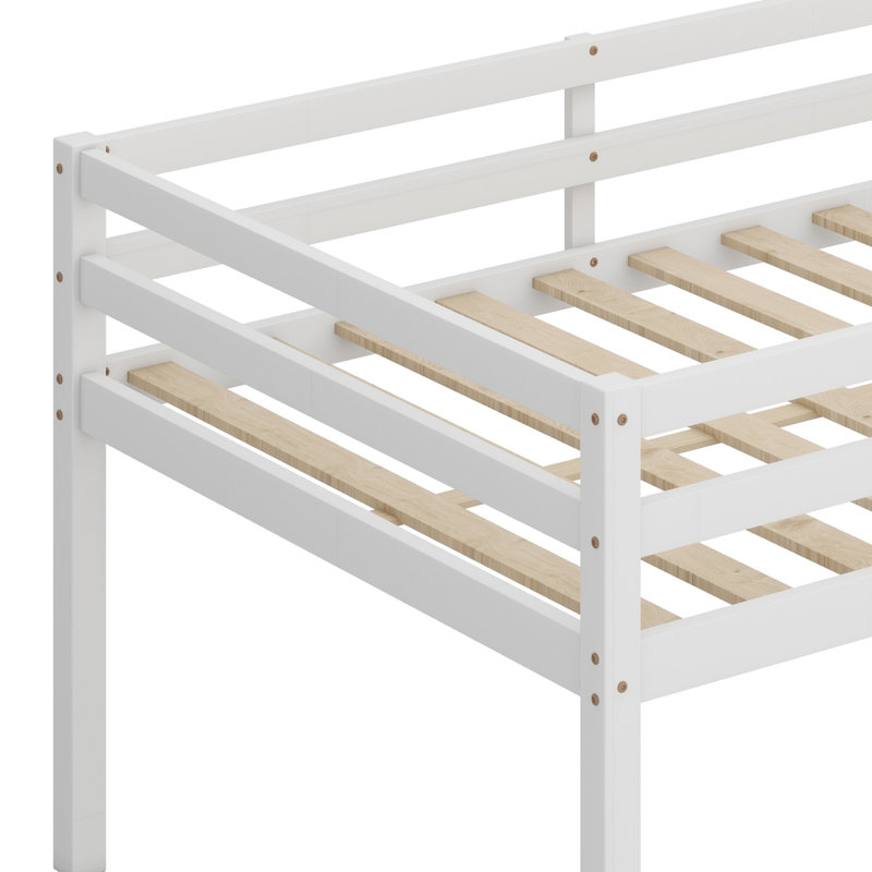 Lit mezzanine en bois avec échelle, Blanc