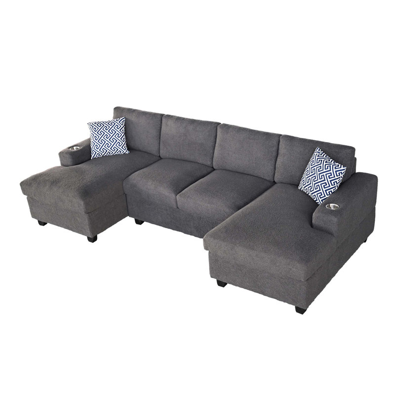 Canapé modulaire en U ultra confortable avec coussins moelleux, sièges polyvalents et chaises longues relaxantes pour le confort de la maison