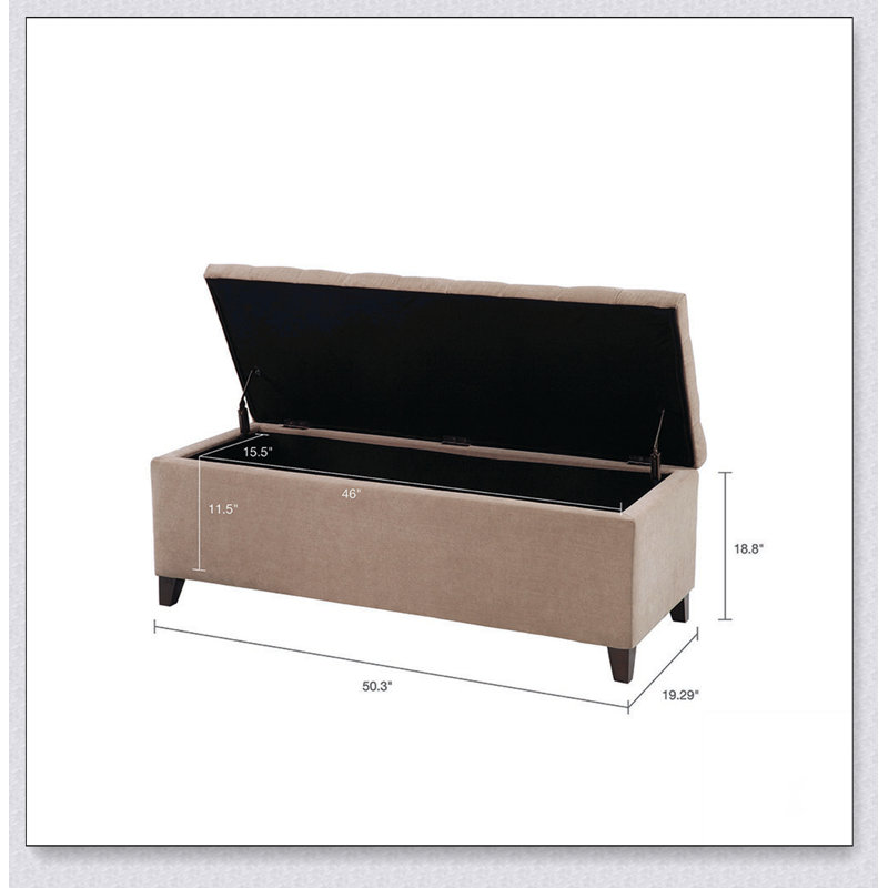 Tufted Top Soft Close Storage Bench Simple design, comfortable and durable, multi-functional bench, Sand