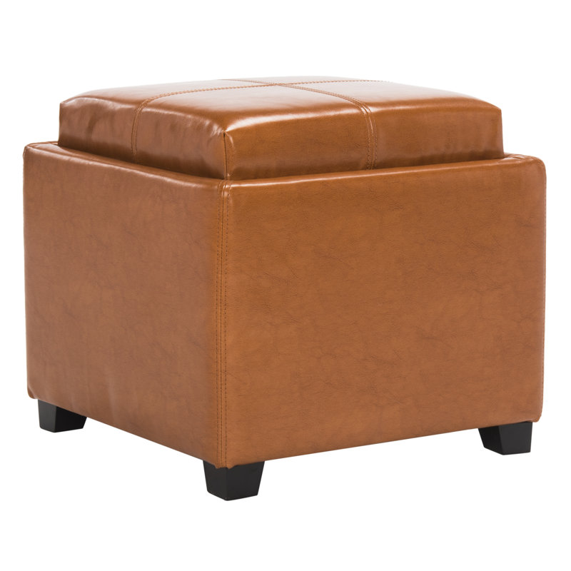 Motto Leather Ottoman, Saddle Faux leather