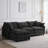 105" Modular Sectional Couch,Upholstered Soft Chenille Fabric Sofa,3 Seater With Ottoman L Shape Sofa Black-1566638742