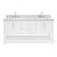 Meuble-lavabo double 73 po blanc Moille avec comptoir en marbre de Carrare italien et lavabo rectangulaire Moille-515994625-501100246