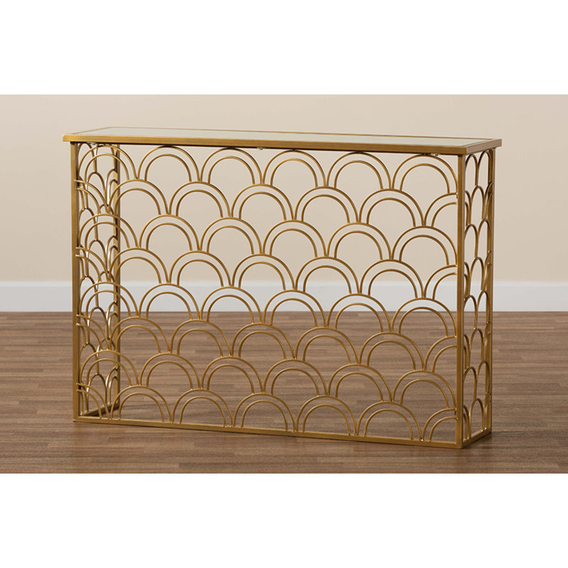 Cerah 47.2'' Glass Top Console Table