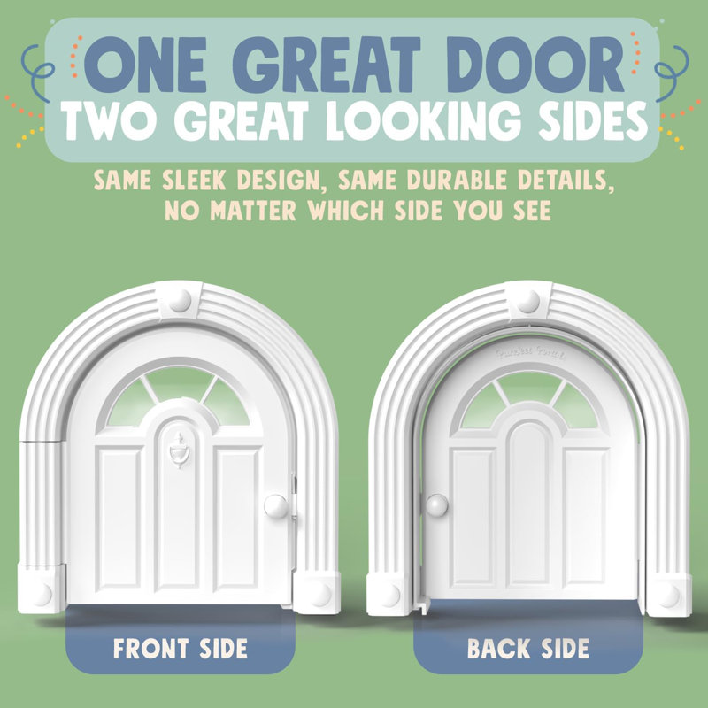 Large White No-Flap Cat Door for Interior Walls