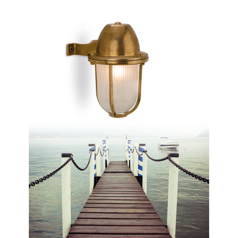 Nautic 19cm H Outdoor Armed Sconce, Brass