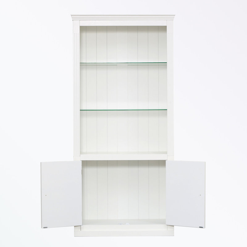 Armoire décorative avec deux portes et tablettes en verre