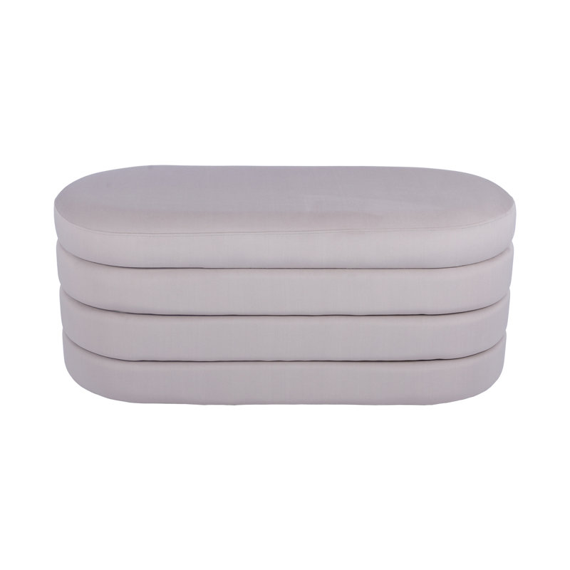 Banc en velours taupe - charge de 265 lb, convient aux salons avec rangement, mélange de décor