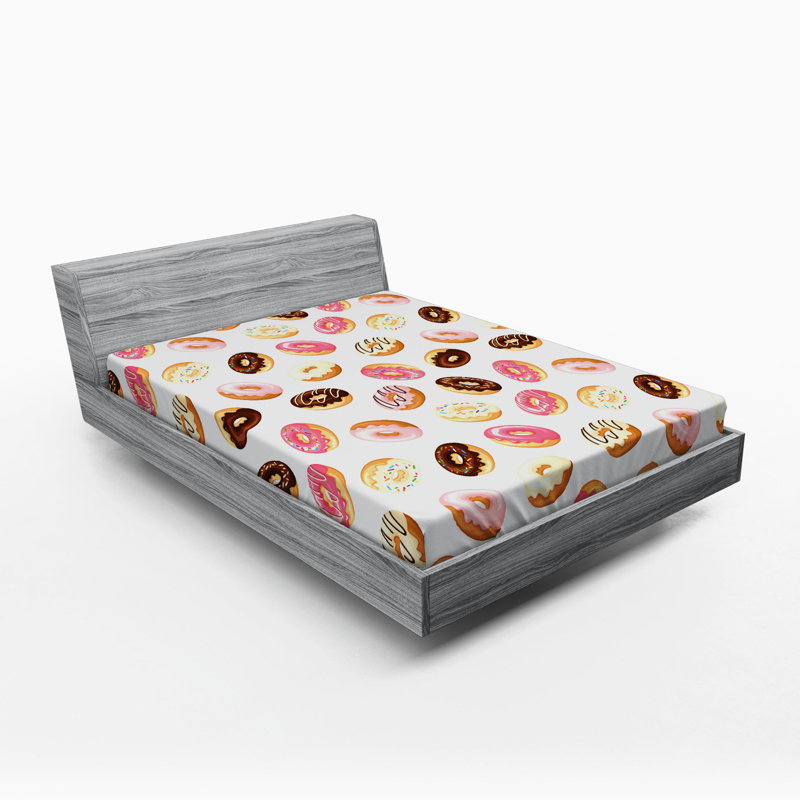Doughnuts Microfibre Jersey Knit Fitted Sheet, European Kingsize (160 x 200cm)