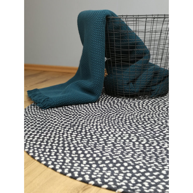Round 120 cm x 120 cm Cotton Hand Woven Area Rug