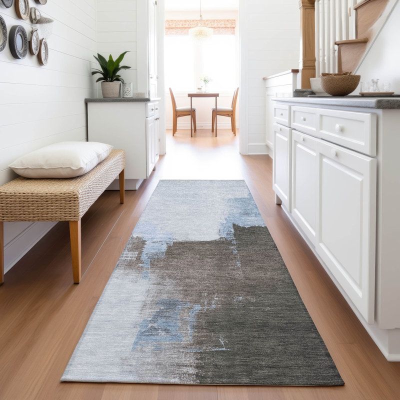 Premium Machine Washable Elize AMF1332 Abstract Rug, Runner 2'3" x 7'6"