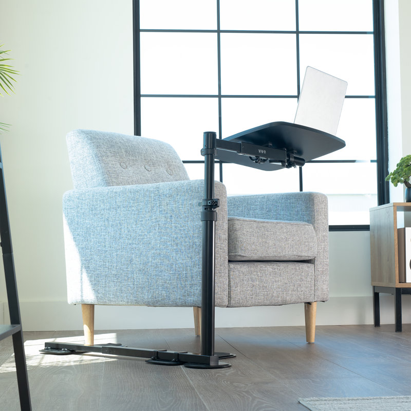 VIVO, table pivotante noire de 20 pouces au-dessus d'un canapé, bureau d'ordinateur portable pour le travail à distance
