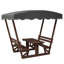 Ensemble de table de pique-nique et de banc d'extérieur en bois massif imperméable avec auvent amovible, ensemble de salle à manger rectangulaire en bois toutes saisons pour patio, jardin, terrasse, parc et plage-79697584