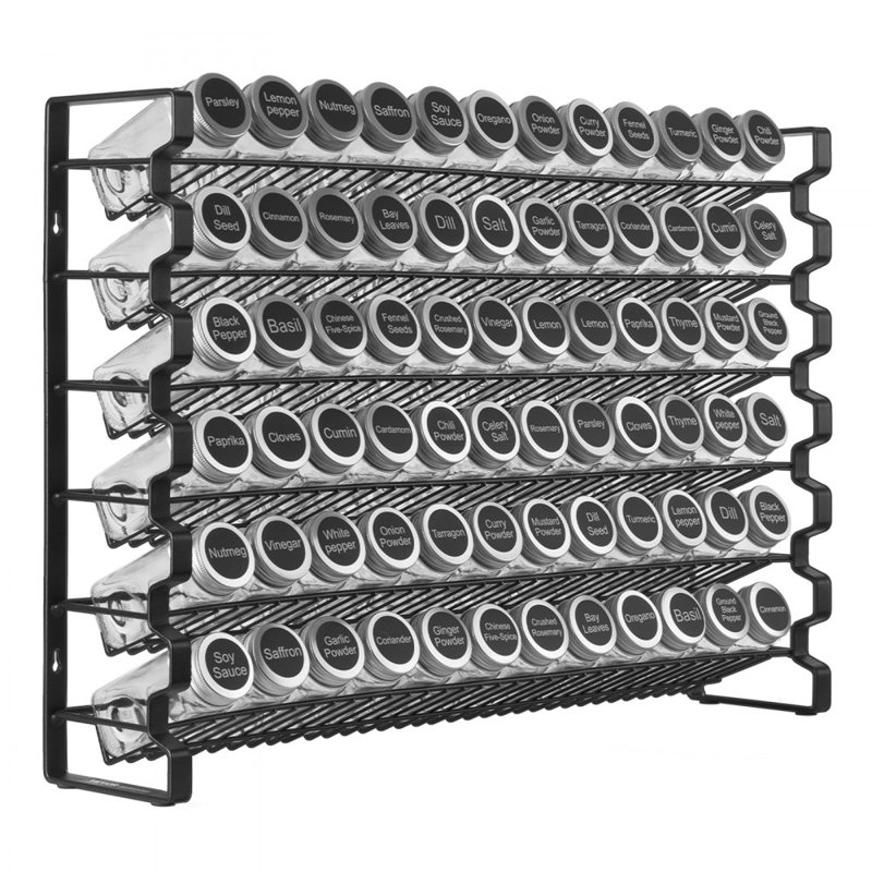 Spice Rack Organizer for Cabinet Seasoning Storage Set Wall Mounted