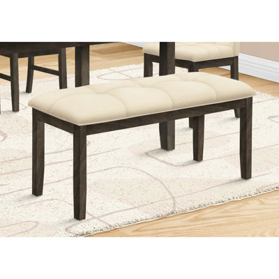 Elegant 44" Bench With Cream Upholstery - Grey Wood, Fits Every Space For Multiple Spaces Seat, Solid Quick Assembly
