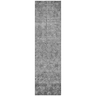 Delaura Gray Washable Indoor-Outdoor Rug - 