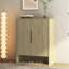 Rangement pour chaussures, armoire à chaussures en bois avec portes, rangement pour chaussures moderne avec tablettes réglables, pour vestibule, couloir, salon-130150962