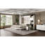Lit escamotable blanc Queen Size avec bureau intégré, étagères et armoires de rangement, meuble de chambre multifonctionnel gain de place-2007917300
