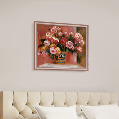 «Roses in a Vase» par Pierre-Auguste Renoir - Peinture sur toile