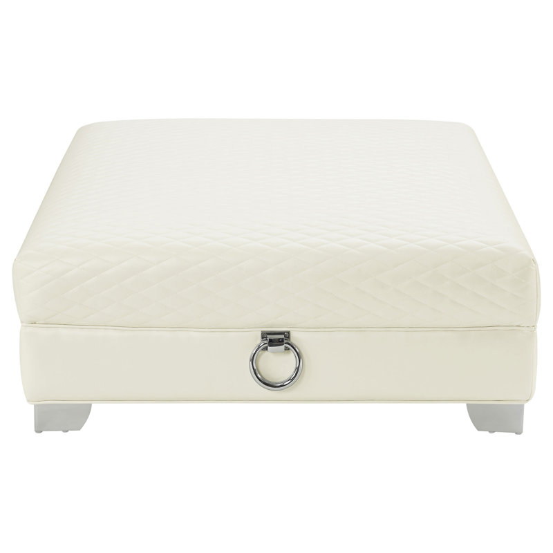 Agnuni Faux Leather Ottoman