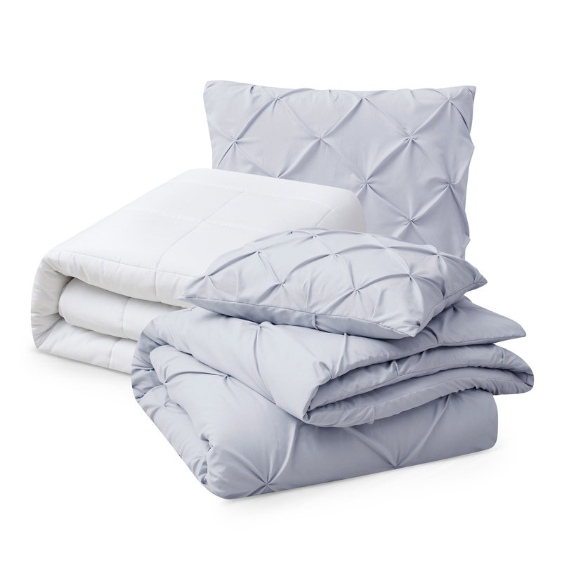 Polyester Duvet Cover & Insert, Queen Duvet + 3 Additional Pieces, Ice Blue