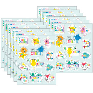 Autocollants de motivation Carson Dellosa Éducation Happy Place, 72 par paquet, 12 paquets