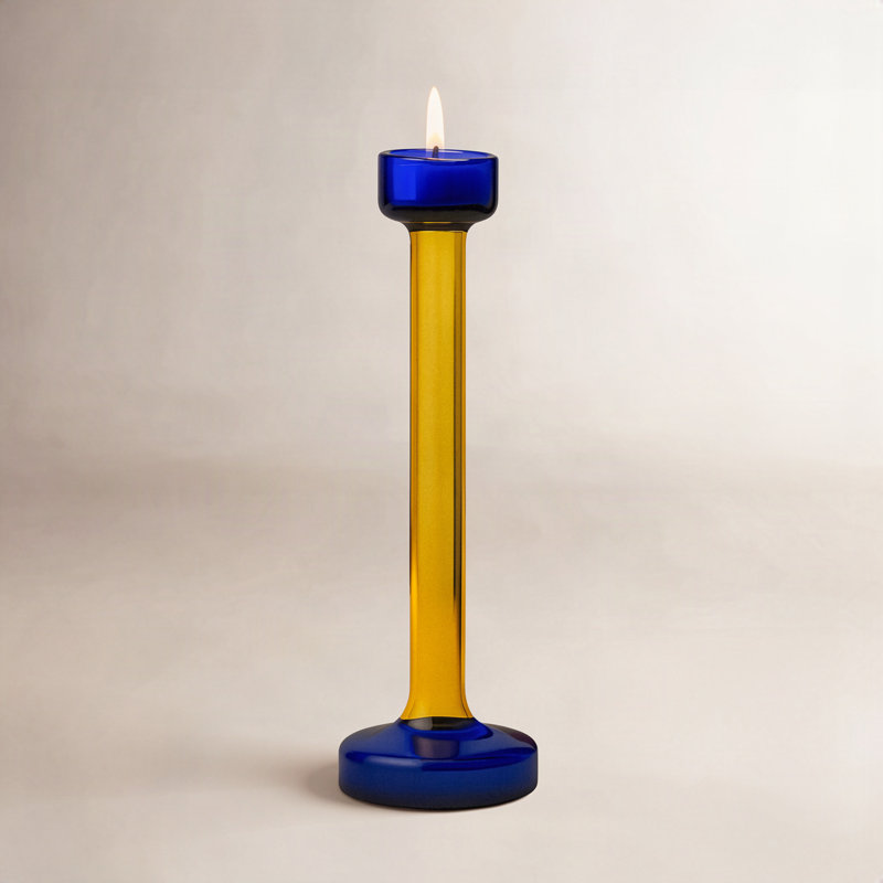 Bougeoir en verre Montana - jaune moyen, H 11,25 po x l 3 po x P 3 po, Jaune