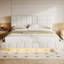 Grand lit plateforme flottant Aurelia avec lumière DEL et cadre tapissier Aurelia