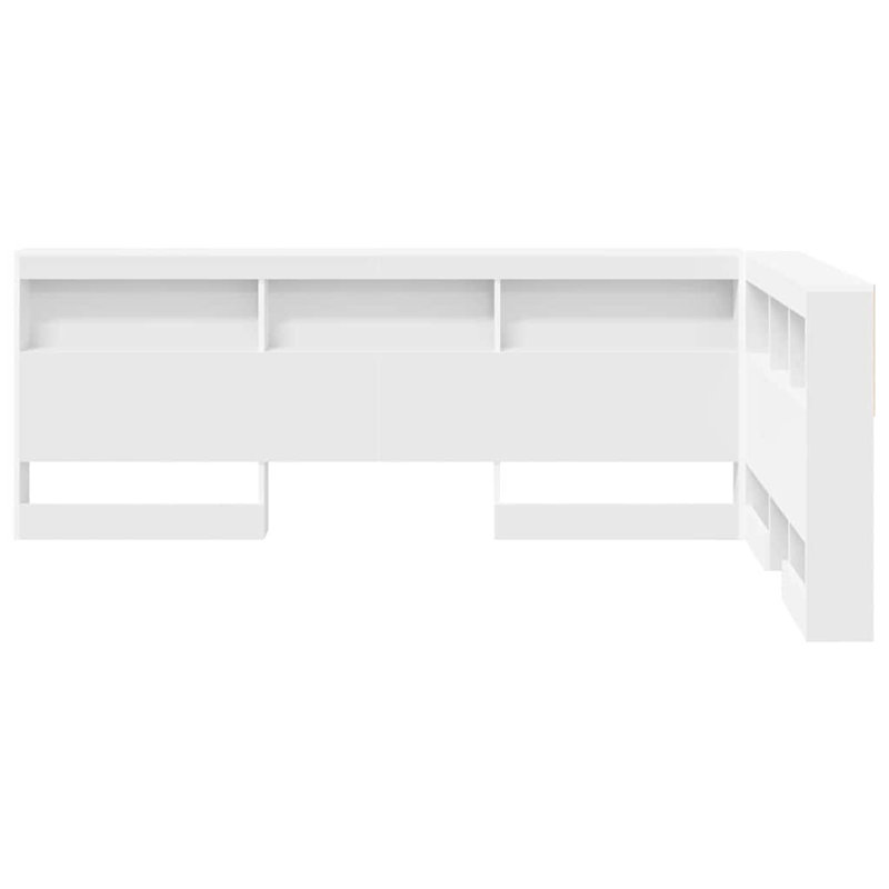  Storage Headboard Concrete 120 Cm Engineered Wood, White, European Double (140 x 200 cm)