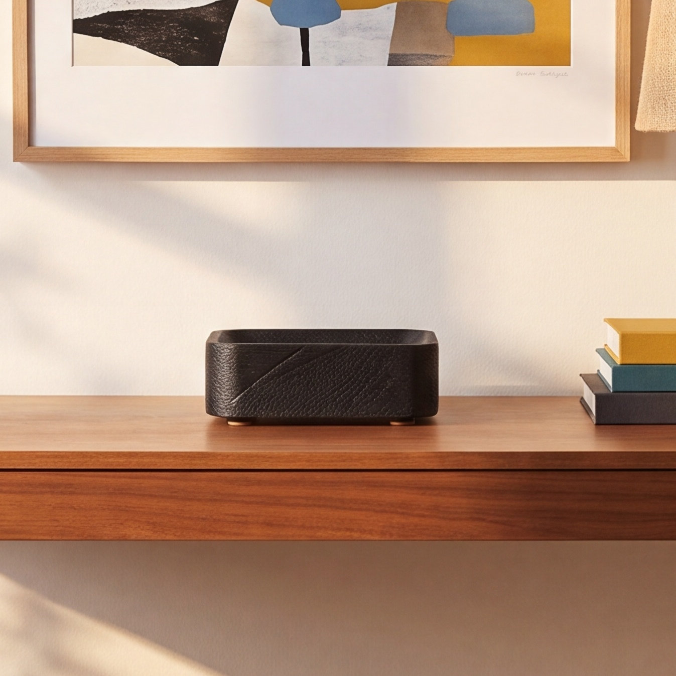 Square One Wood Desk Organizer, Black Stained Acacia