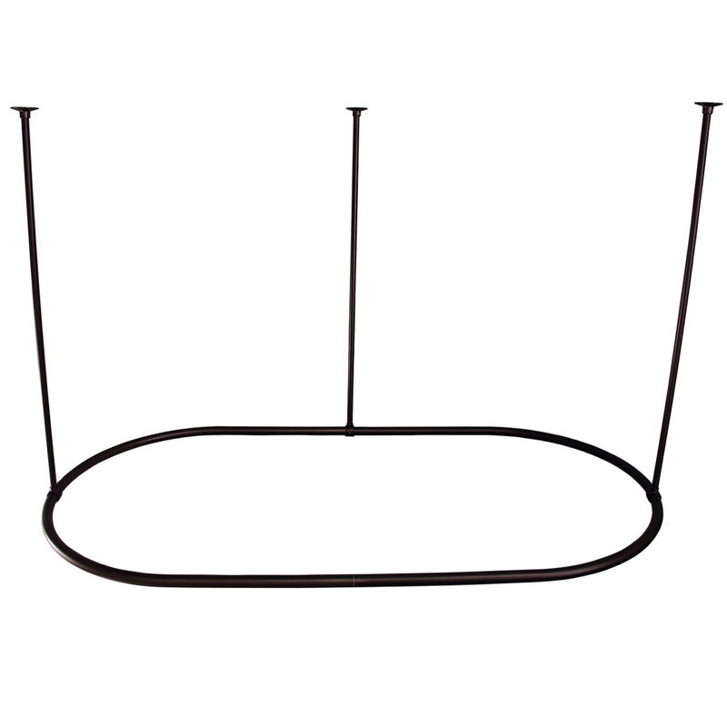 48'' Oval Shaped Shower Curtain Rod, Oil Rubbed Bronze