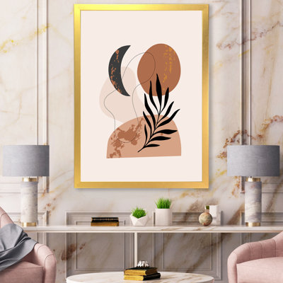 Moon and Sun Shapes in Retro Terracotta Tones I - Cadre photo, reproduction d'art sur toile