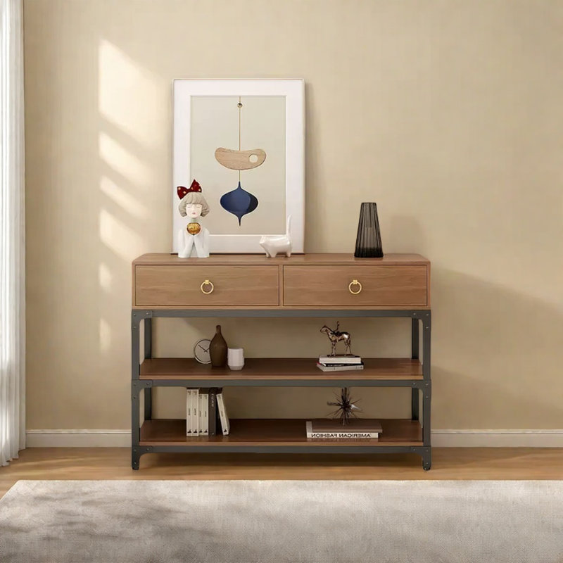 Console de style industriel avec tiroirs, H 33,46 po x l 31,5 po x P 15,75 po