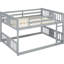 Lit double superposé gris avec - Assure une bonne nuit de sommeil avec une structure en bois de pin pour une utilisation à long terme-1841695211