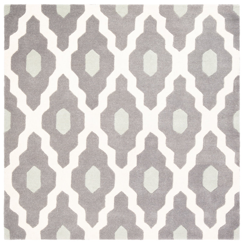 Carolene Hand Tufted Wool Geometric Rug, Square 3'