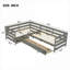 Lit plateforme simple en L en bois de pin massif avec rangement en L sans sommier tapissier Capacité de 300 lb pour les petites chambres