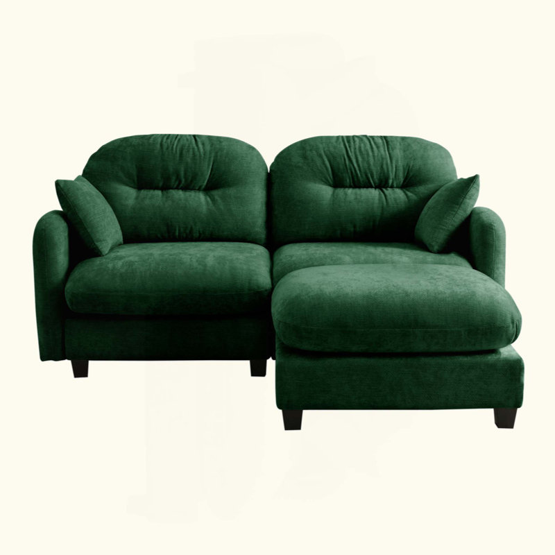 Canapé modulaire en L avec repose-pieds Cloud, Vert